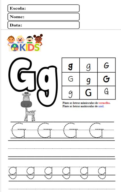 Exemplo de atividade do kit